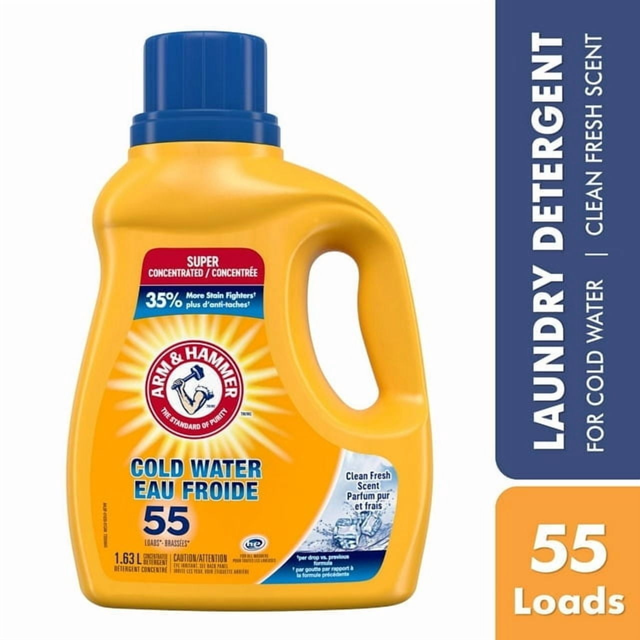 Arm & Hammer Cold Water Clean Fresh Scent Liquid Laundry Detergent, 55 Loads, 1.63 L