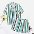 thumbnail image 5 of GDREDA Ensemble de Pyjama pour Femmes 2 Pcs Ensembles de Pyjama pyjamas pour Femmes Tigre Floral Imprimé Graphique Chemise à Boutons à Manches Courtes et Short Ensemble de Pyjama Femmes Ensembles de Pyjama pyjamas Vert Menthe,P, 5 of 5