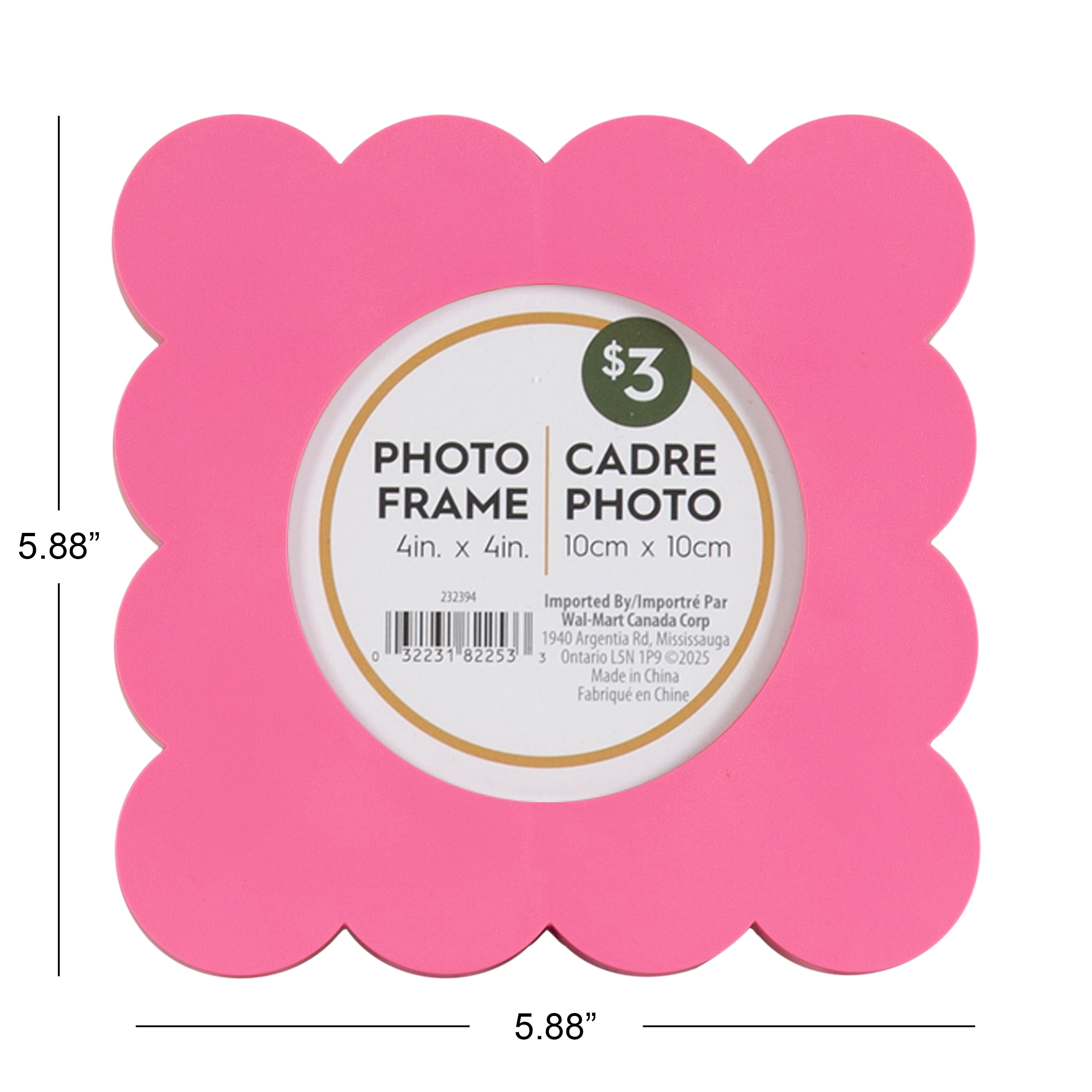 Cadre à photos écailles décoratif rose de 10,2 cm x pour table
