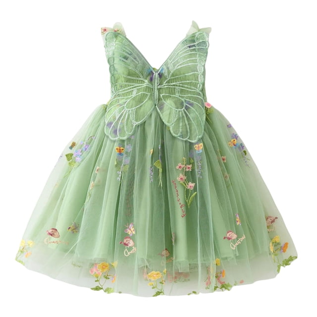 Robes Décontractées pour Filles Robe Tutu Sans Manches pour Filles Robe d'Anniversaire pour Filles Robe en Tulle Filles 2-3 Ans