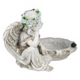 thumbnail image 4 of Northlight 12.25" Sitting Angel Bird Feeder Outdoor Garden Statue, 4 of 5