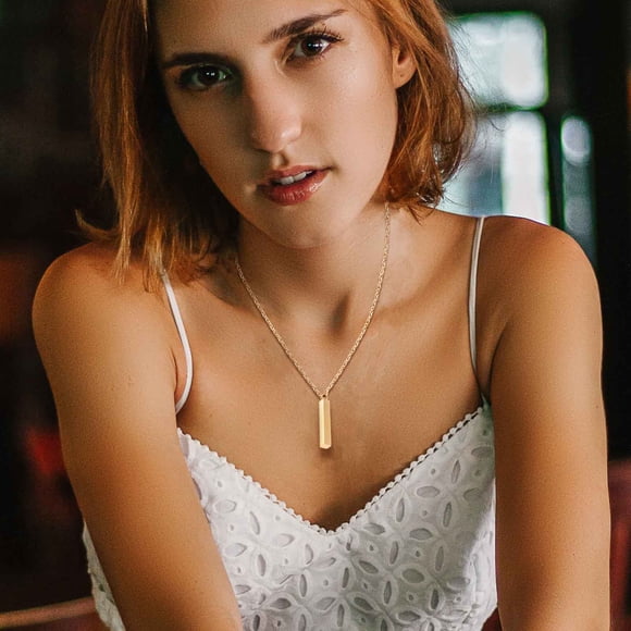 Wishing Pillar Pendant Necklace Black Pillar Necklace Couple Jewelry New Product Accessories