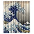 thumbnail image 1 of XDDJA Rideau de Douche Motif Japonais The Great Wave Off Kanagawa Imperméable en Tissu Polyester Rideau de Douche Taille 60x72 Pouces, 1 of 1