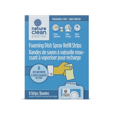 Nature Clean Foaming Dish Spray Refill Strips 8ct Fragrance Free