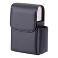 thumbnail image 1 of KLKCMS Lighter Holder Case PU Leather Cigar Box for 20 Sticks , No No Texture Black, 1 of 7