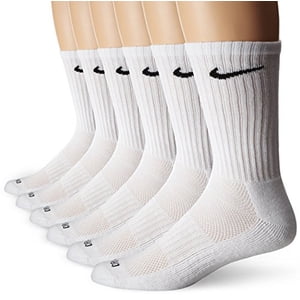 Nike Mens Dri-Fit Midweight Socks, White, 8-12