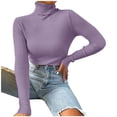 thumbnail image 2 of EGNMCR Chandail Col Roulé pour Femmes, Mode Femmes Chandail Col Roulé Manches Longues Décontracté, 2 of 8