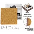 thumbnail image 4 of Inkdotpot Set of 6 Drink Coasters DecorativeNon,SlipCork Base4-inch Square PrintedCoastersEasy Clean- Farm Quotes, 4 of 8