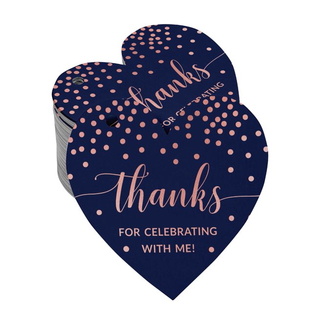 Inkdotpot Real Rose Gold Foil Thanks For Celebrating With Me Birthday Tags Favor Hang Paper Tags 50 Pieces