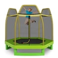 thumbnail image 2 of Costway Trampoline pour Enfants de 7 Pi avec Filet de Sécurité, Coussin à Ressorts, Intérieur/extérieur, Robuste, Jaune, 2 of 10