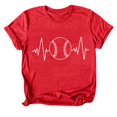 thumbnail image 5 of adviicd T-Shirt Basique pour Femmes, T-Shirts Décontractés, Manches Courtes, Vacances d'Été, Rouge, TG, 5 of 5