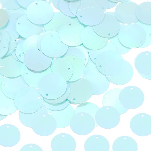 100 Pcs Flat Round Sequins 25mm/1 Inch for DIY Embroidery Clothing, Iridescent Mint