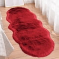 thumbnail image 4 of Tyidzon Rugs for Bedroom Solid Color Fluffy Shaggy Soft Living Room Rug 20X55 Inch Indoor Modern Area Rug for Teen Dorm Room Home Decor, Red, 4 of 8