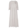 thumbnail image 4 of cfhntfmh Robes Grande Taille pour Femmes Confortables en Coton et Lin à Col Rond Robe Décontractée d'Automne Bordure avant Fluide à Manches Longues Robe Maxi, 4 of 6