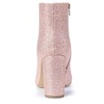 thumbnail image 4 of Unique Bargains Bottines Chelsea à Paillettes pour Femmes à Bout Pointu à Talon Bloc, 4 of 7