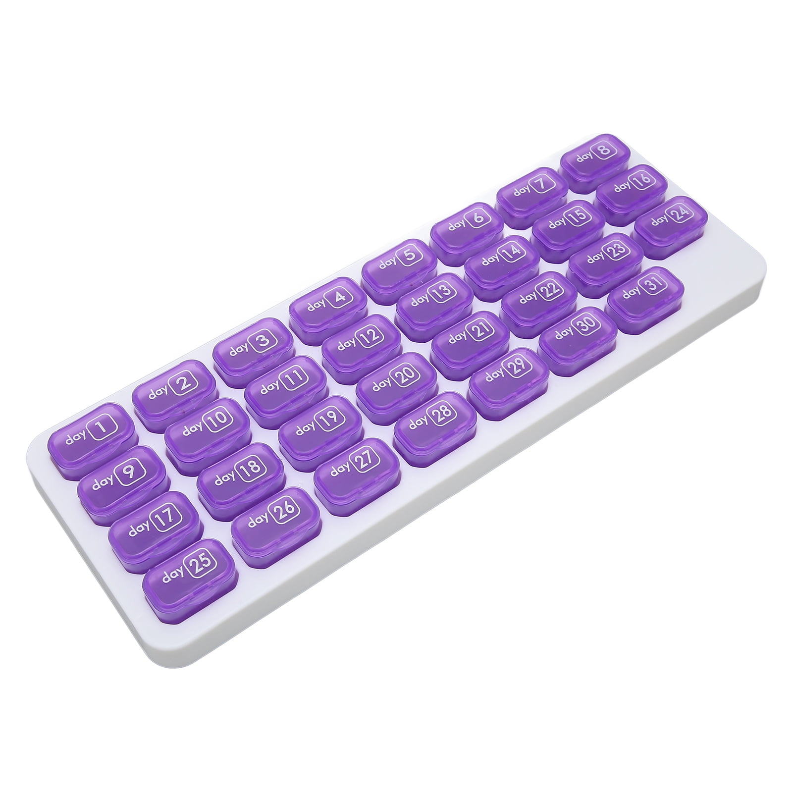 31 Day Pill Case, Plastic Monthly Pill Organizer Daily Pill Organizer Comfortable Grip Medicine Container  for Home for Travel