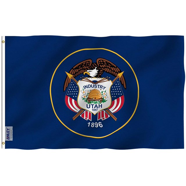 ANLEY Fly Brise 3x5 Pied Drapeau d'État Utah - Utah UT Drapeaux Polyester