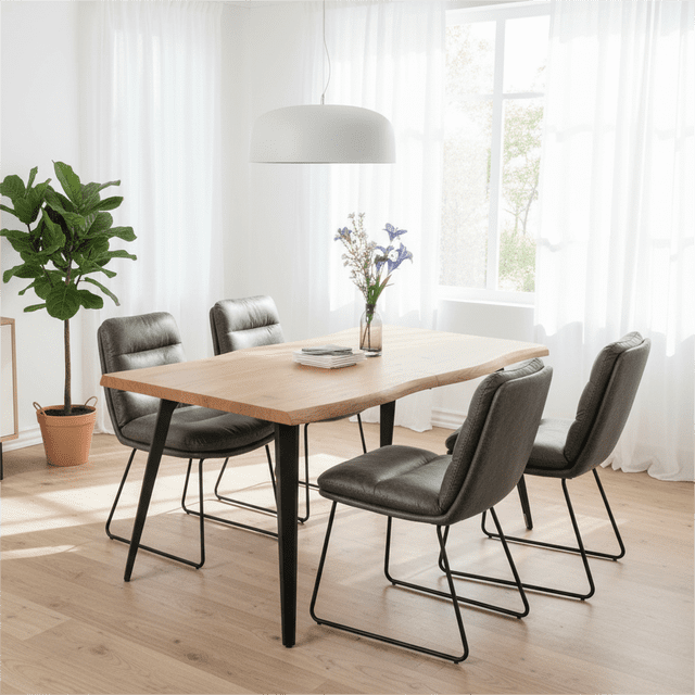 Homy Casa 4 Pack Soft Upholstered Dining Chairs with Faux Suede Seat and Easy Maintenance Design