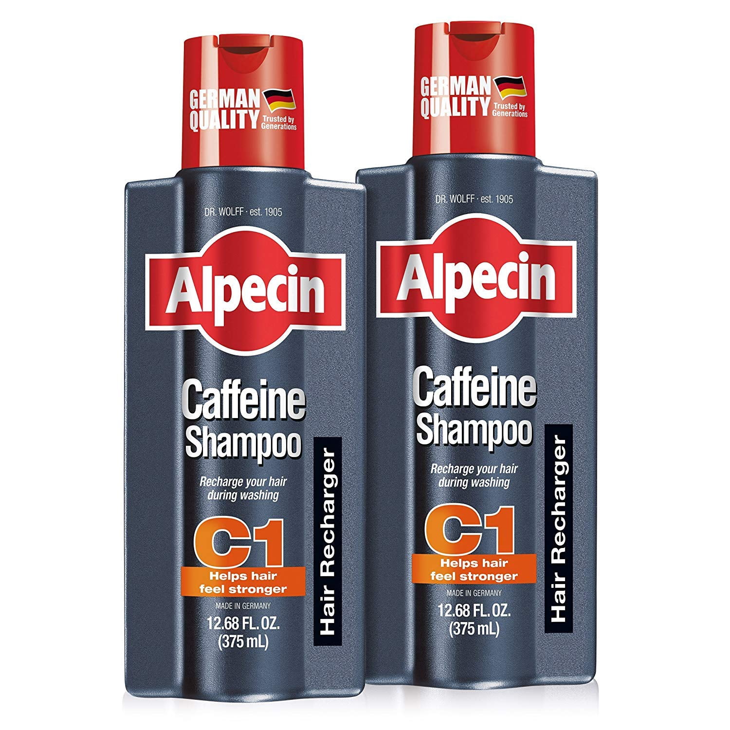 Alpecin C1 Caffeine Shampoo 12.68 fl oz (Pack of 2), Promote Natural Hair Growth and Thickness, Energizes Hair and Scalp, Leaves Hair Feeling Stronger