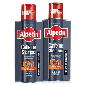Alpecin C1 Caffeine Shampoo 12.68 fl oz (Pack of 2), Promote Natural Hair Growth and Thickness, Energizes Hair and Scalp, Leaves Hair Feeling Stronger