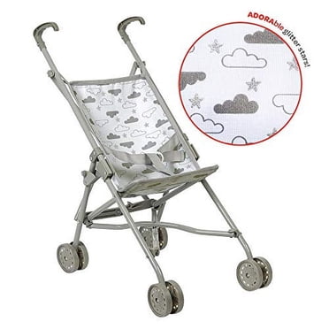 Adora Baby Doll Stroller - Twinkle Stars Umbrella Stroller, Fits Dolls Up to 18 inches, Gender Neutral Design, Multicolor
