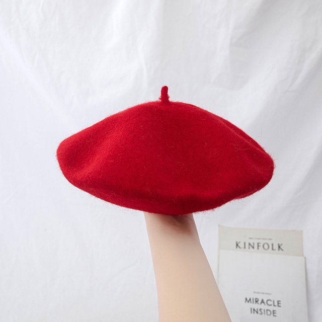 LinYooLi Ishihara Rimi Hat Vintage British Wool Beret Thick Japanese Painter Hat Korean Version Versatile Pumpkin Hat Girl