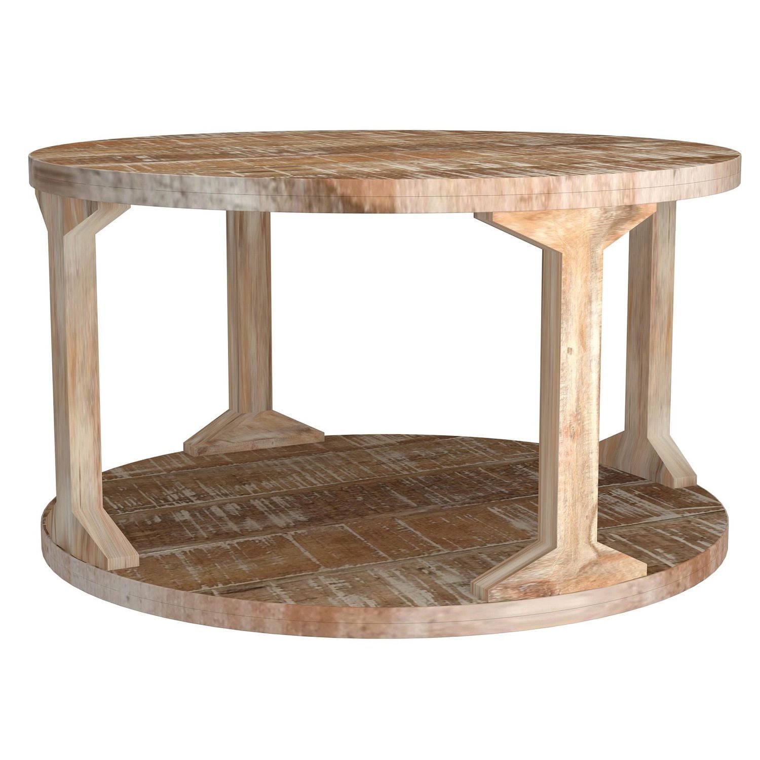 Table de salon rustique moderne en bois massif, naturel vieilli