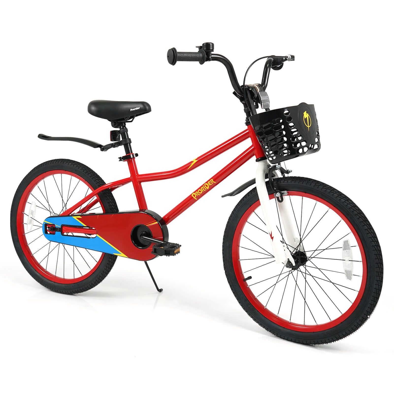 Costway 20" Kids Bike with Hand & Coaster Brakes, Adjustable Seat & Handlebar, Kickstand Red