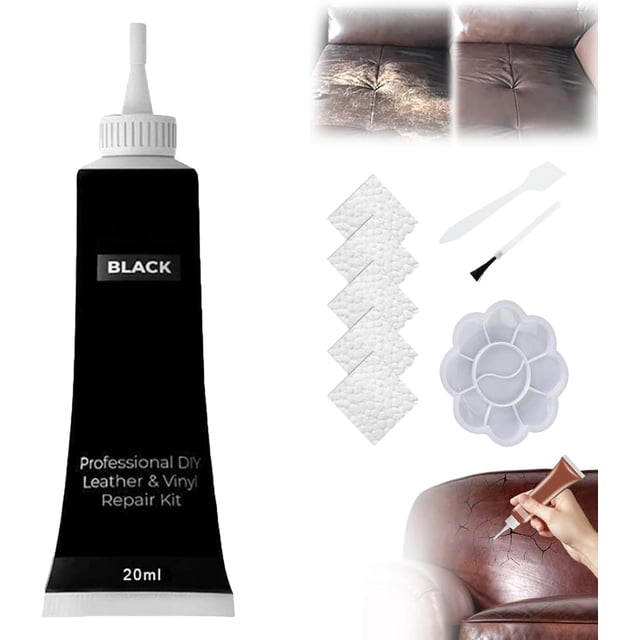 Advanced Leather Repair Gel, Multifunctional Couch and Jacket Repair Kit, Leather Repair Kit for Car Seat Vinyl Repair Kit, Premium Leather Repair Kit for Furniture (Black*1)