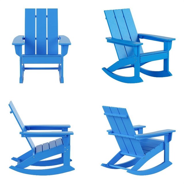Palms Modern Adirondack Plastic Outdoor Rocking Chairs (Set of 4)