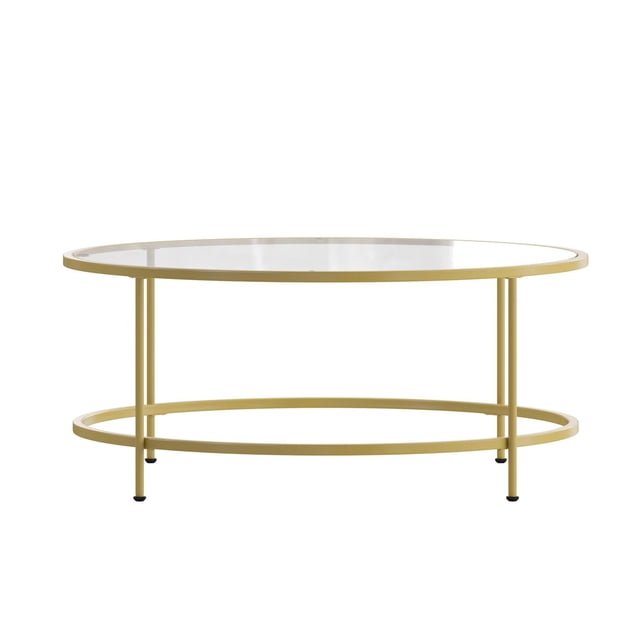 Photo inspiration: Visual Reference: Astoria Collection Glass Coffee Table With Matte Gold Frame