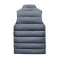 thumbnail image 3 of MAWCLOS Men Casual Solid Color Jacket Vest Winter Warm Puffer Outwear Gray L, 3 of 9
