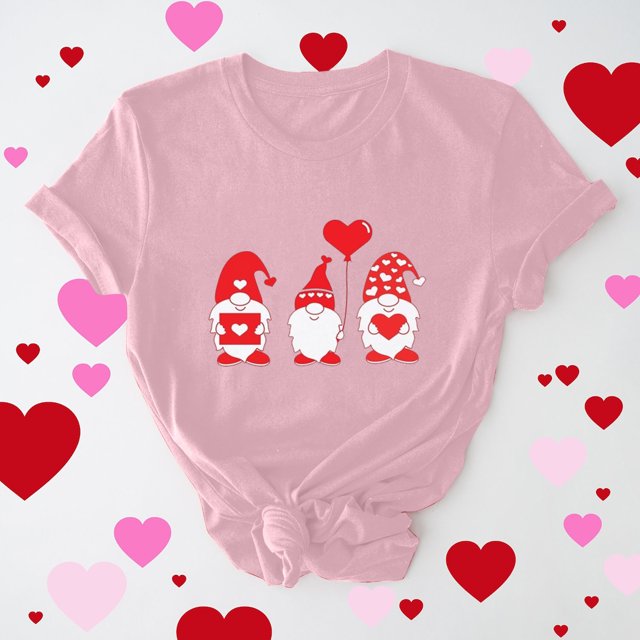 Meichang T-Shirts de la Saint-Valentin pour Femmes, T-Shirts Graphiques Amusants de la Saint-Valentin, Manches Courtes, Col Rond, T-Shirts de Fête en Liquidation, Cadeaux de la Saint-Valentin