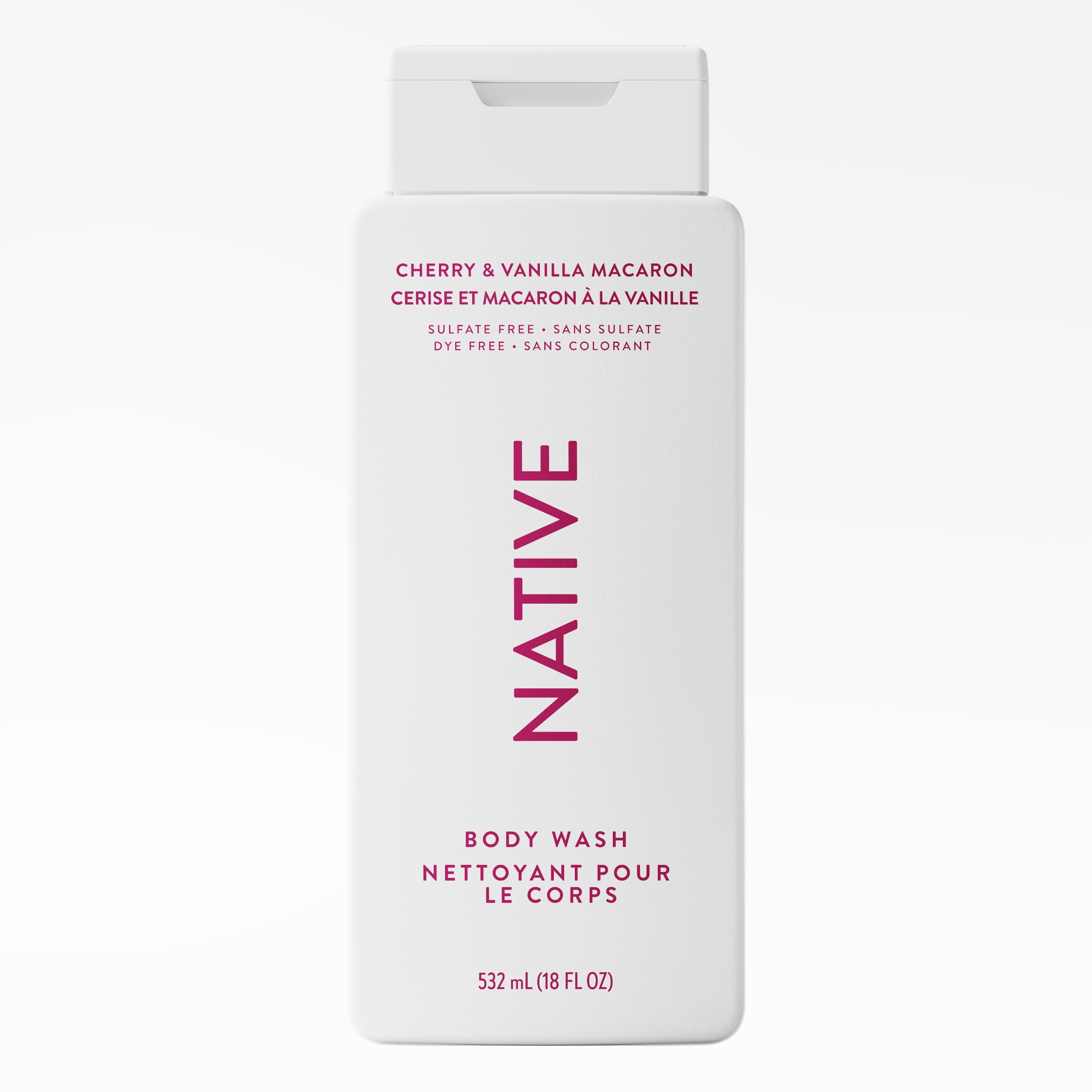 Native Natural Body Wash, Cherry Vanilla & Macaron, Sulfate Free, Paraben Free