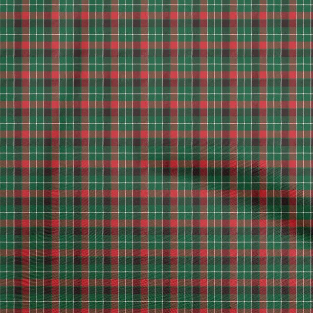 oneOone Silk Tabby Dark Green Fabric Check Craft Projects Decor Fabric Printed By The Yard 42 Inch Wide