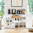 thumbnail image 4 of Gymax Table de Couture Pliante Étagères Armoire de Rangement Chariot d'Artisanat avec Roues Grand Blanc, 4 of 10