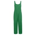 thumbnail image 4 of TMOYZQ Women's Cotton Linen Jumpsuits Casual Solid Color Loose Overalls Adjustable Straps Wide Leg Rompers with Pockets, 4 of 8