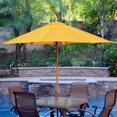 thumbnail image 1 of Jeco 9' Wood Market Patio Polyester Umbrella in Yellow, 1 of 1