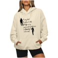thumbnail image 1 of IROINID Rabais Hauts à Manches Longues pour Femmes Col Rond à Capuche Détente Imprimé Chandail Blouse Chandail en Molleton Hauts Chemises Hauts, Beige, 1 of 6