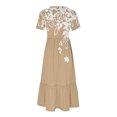 thumbnail image 4 of Pisexur Robes d'Été pour Femmes à Col Rond, Robe Fluide Plissée Tendance à Manches Courtes, Mode avec Poche, Robe d'Été de Plage Évasée à Imprimé Floral, 4 of 4