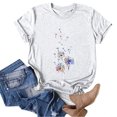 thumbnail image 4 of RKSTN Hauts d'Été pour Femmes 2023 Tendance Décontracté T-Shirt Imprimé Pissenlit Col Rond Manches Courtes Chandail Blouse T-Shirts, 4 of 5