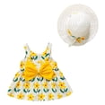 thumbnail image 5 of Robe Bébé Sans Manches, Robes Tutu, Robes d'Été pour Filles avec Chapeaux, 2 Pcs, Robe de Fête pour Bébé 110/12, 5 of 5