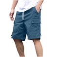 thumbnail image 2 of EOYWHK Cycling Shorts for Men Elastic Waist Athletic Shorts Loose Fit Solid Color Gym Workout Running Shorts, 2 of 7