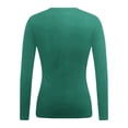 thumbnail image 4 of WEIYLL T-Shirt Basique à Manches Longues et Col Rond pour Femme, Décontracté, Confortable, Tenue de Tous les Jours, Couleur Unie, Polyvalent, Vert, 4 of 5
