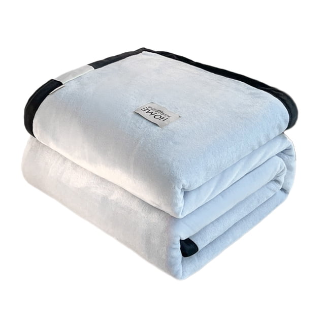 Matoen12 Solid Color Flannel Blankets for All Season, Polyester Soft Throw Blanket Lightweight Air Conditioning Quilt for Nap Sleep, Modern Style Home Decor Ideal for Gift, 40"x55", 1PC, Light Blue