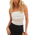 thumbnail image 1 of Fortune Women Tube Top Strapless Backless Tulle Patchwork Vest, 1 of 9
