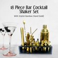 thumbnail image 2 of 18 Piece Bar Cocktail Shaker Set with Stylish Bamboo Stand (Gold), 2 of 7