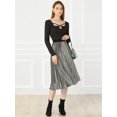 thumbnail image 3 of INSPIRE CHIC Jupe Midi Évasée Plissée en Velours à Taille Haute Élastique pour Femme, 3 of 6