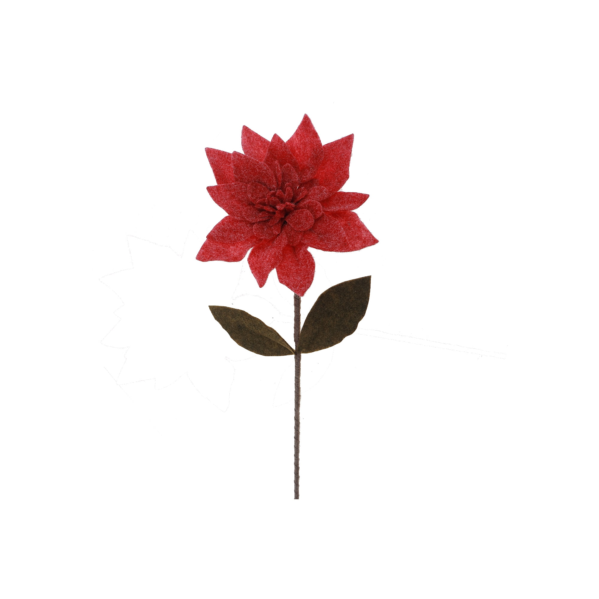Cure-Poinsettia En Feutre À Longue Tige (Rouge)
