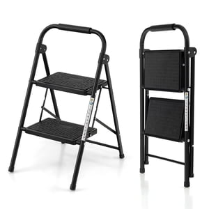Costway 2 Tabouret d'étape pliant d'échelle 330lbs Capacité avec pédale antidérapante & Poignée